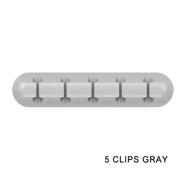 Silicone USB Cable Organizer Desk Tidy with Clips Charging Cable Winder Mouse Earphone Accessory Holder Neatness Organization