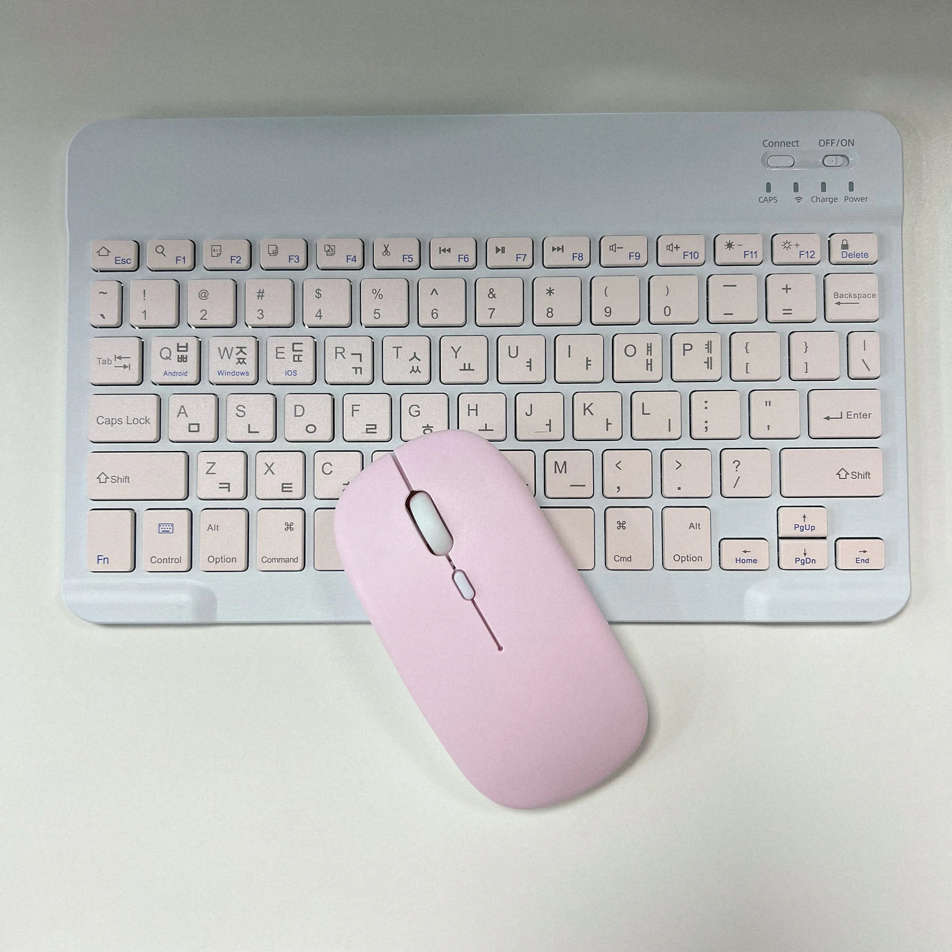 Ultra-Slim Bluetooth Keyboard Portable Mini Wireless Rechargeable for Apple iPad iPhone Korean Japanese English