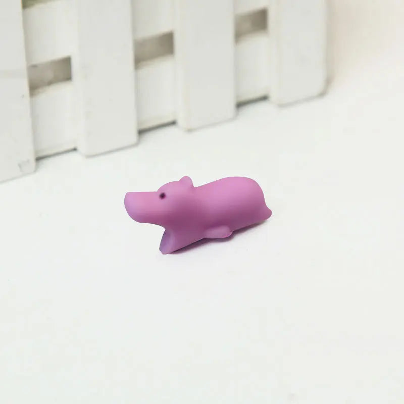 Data cable protective cover cartoon cable winder soft glue biting device charging cable animal glue