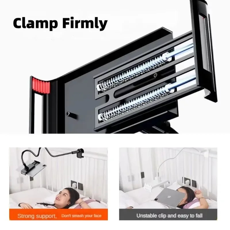 LUSQI Universal Flexible Gooseneck Phone Holder Clip Long Arm Adjustable Lazy Mount For iPhone iPad Tablet Desk Bed