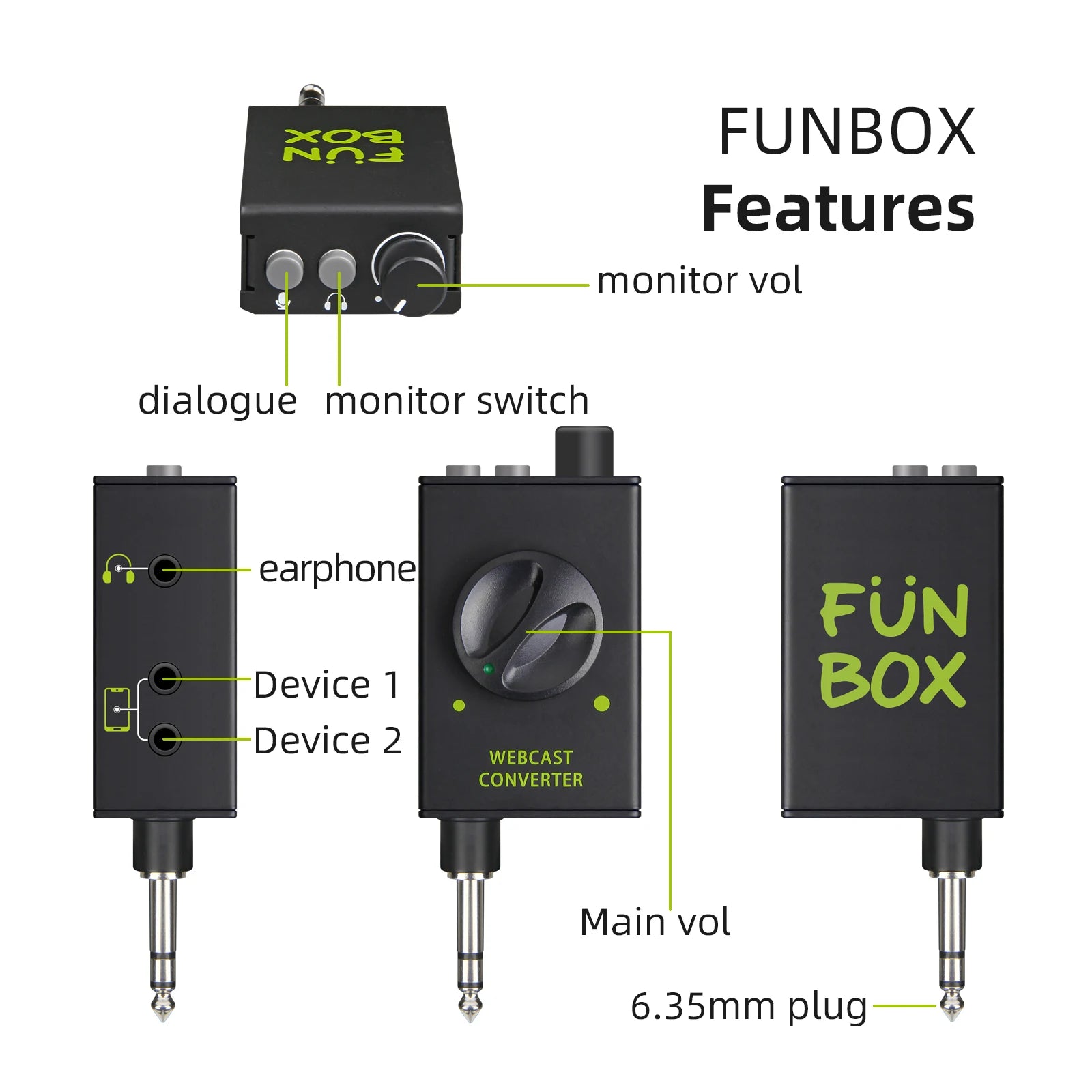 DJ Console Mixer Live Streaming Adapter ,Output Devices Supports Smartphones, Laptops, PC etc for Conversation,Karaoke,Recording