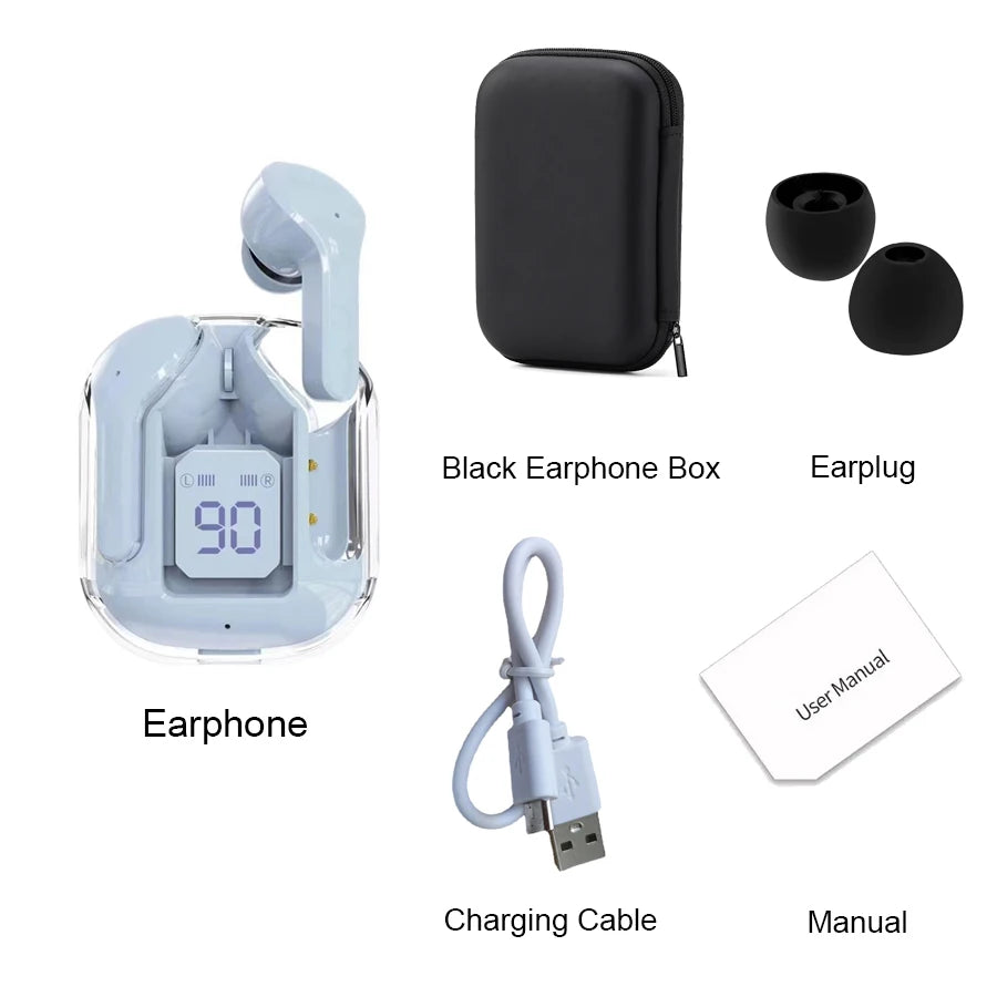 TWS LED 150mAh Power Digital Display Headset Wireless Headphones Power Digital Display Stereo Sound Earphones for Smartphones