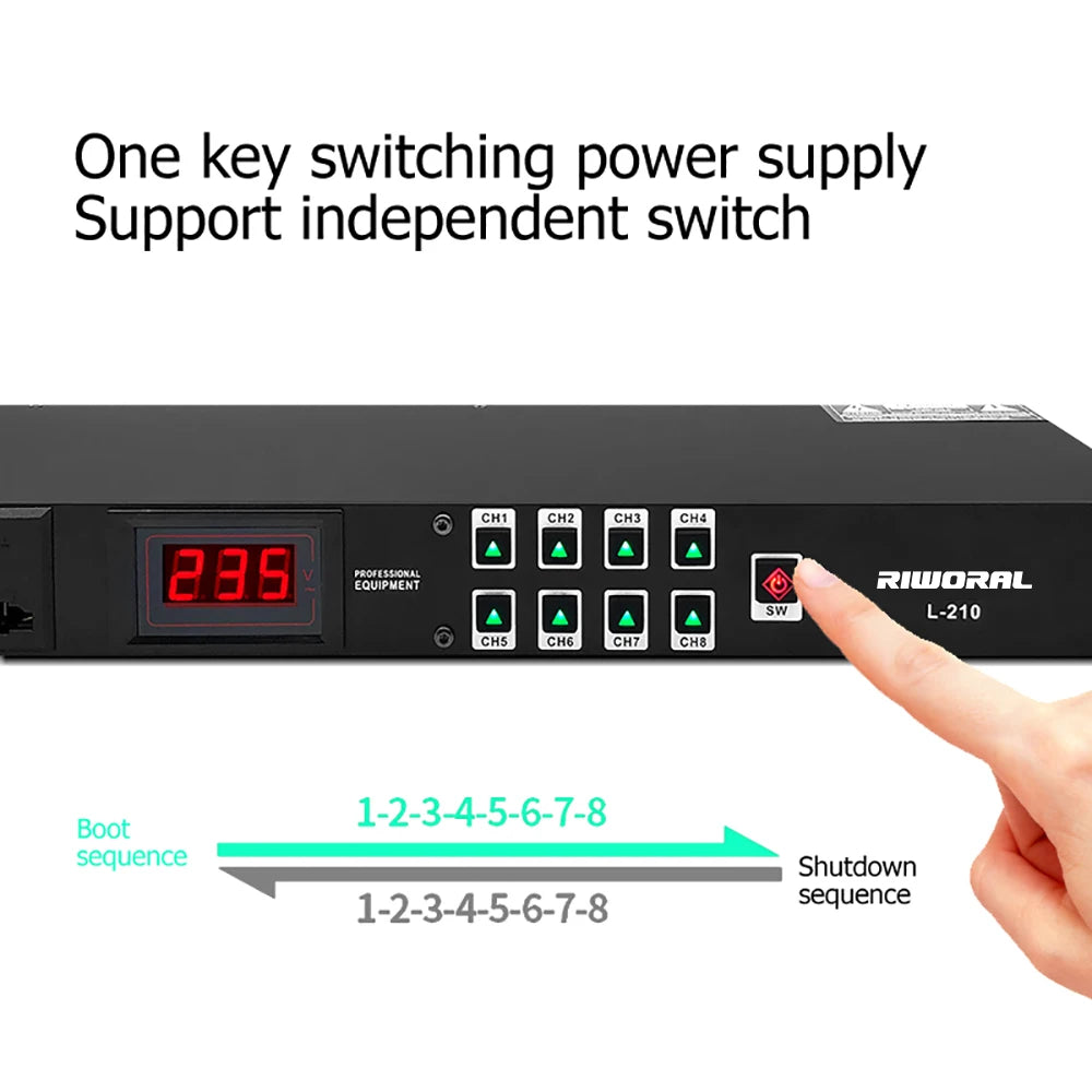 2026 L-208 Hot Selling Professional Audio Karaoke Audio System AS-01 8+2 Channel Power Sequence DJ Controller