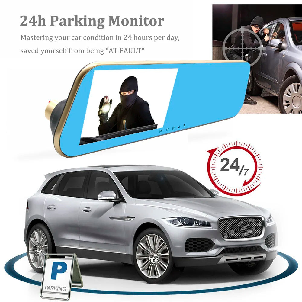 HGDO Full HD 1080P Dash cam Rear View Mirror With Camera Night Vision Auto Video Recorder 3 in 1 Car Dvr retrovisor con camara