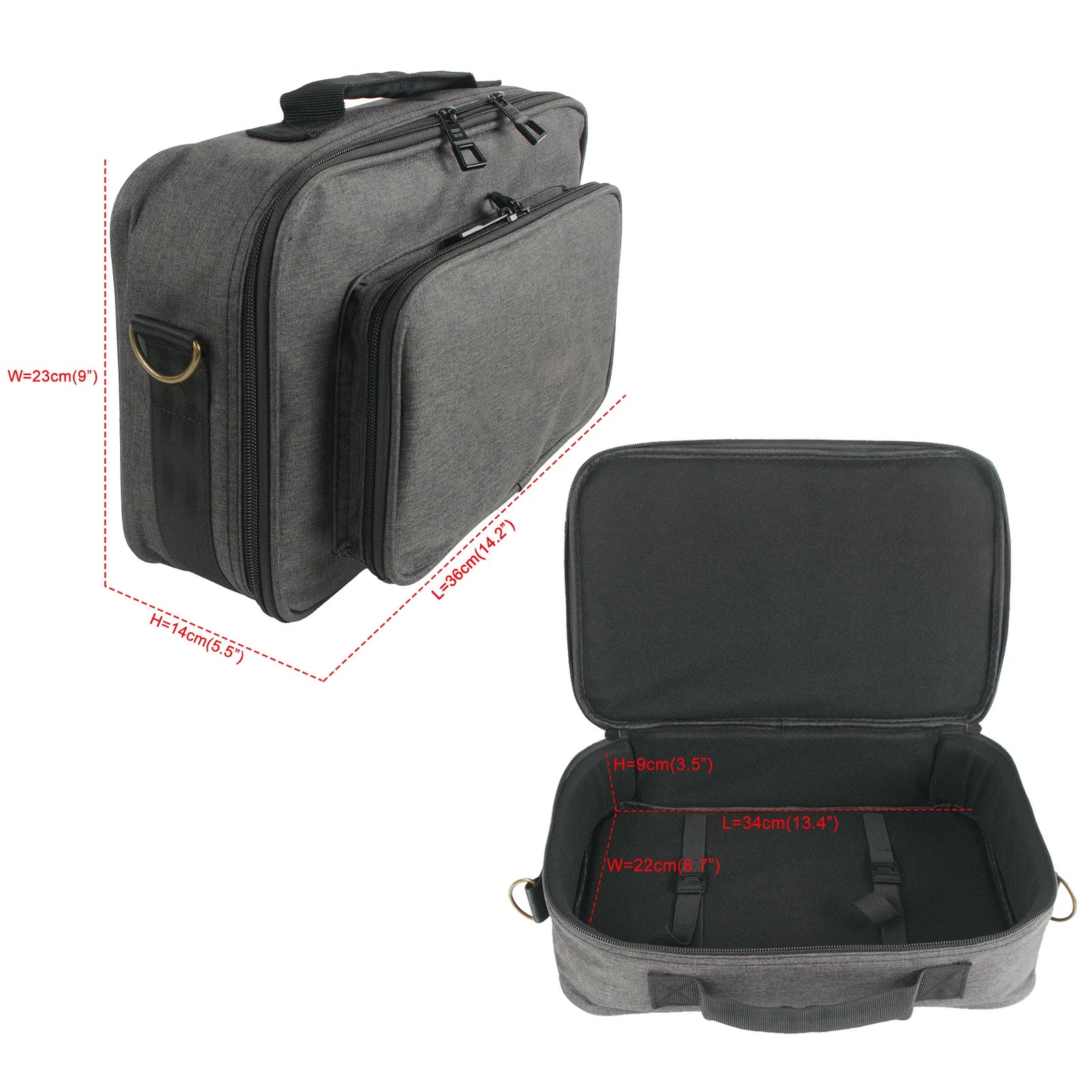 Portable Multi-effects Bag Professional Effects Shoulder Bag Handbag DJ Controller Bag with Shoulder Strap Carry Handle