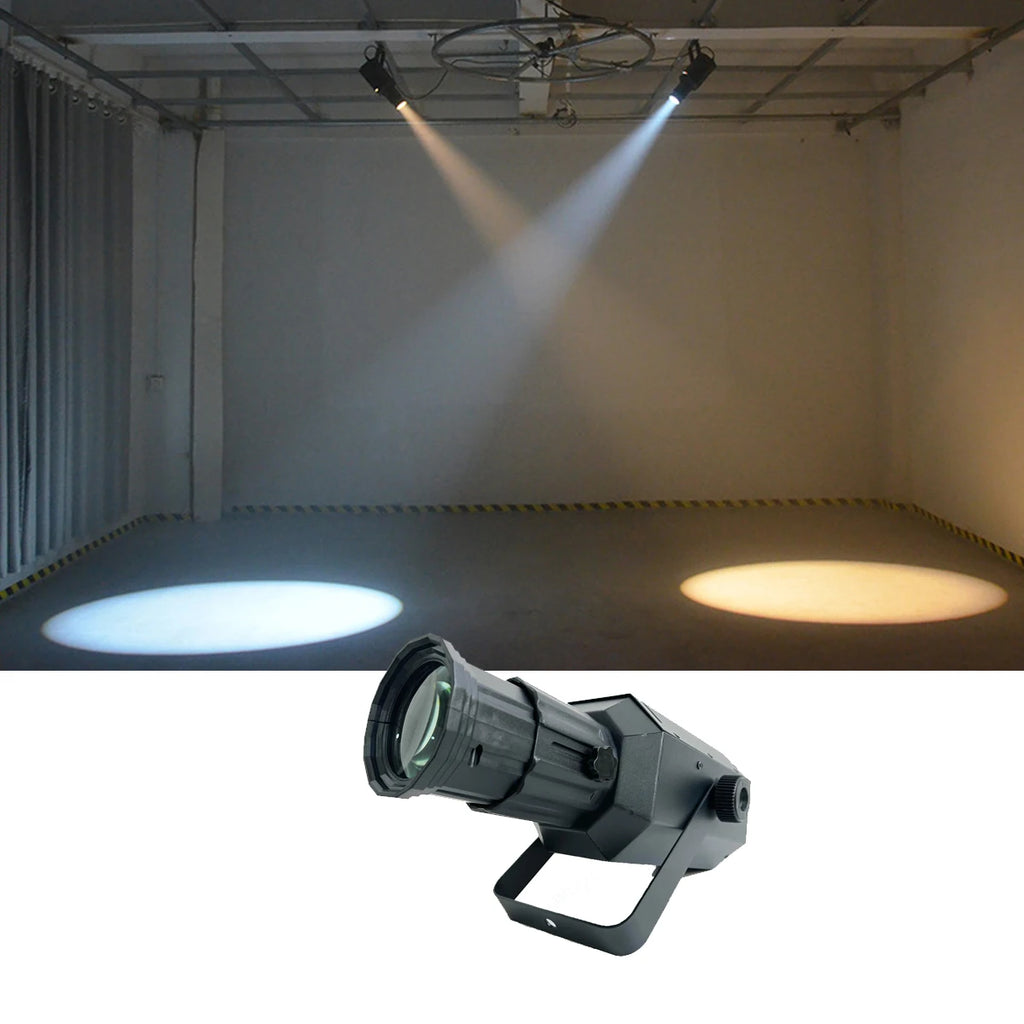 DMX512 and Manual Control LED Follow Ellipsoidals Profile Spot Light Focus Zoom Projector for Theater Exhibition Studio Show