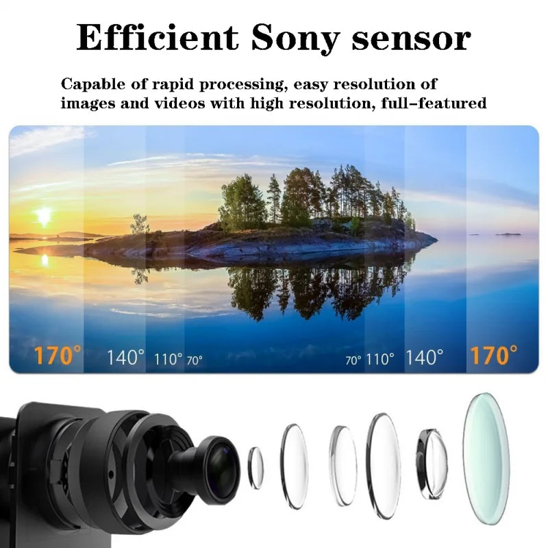 4K Outdoor WiFi Action Camera Motorcycle Bicycle Helmet Video Recording 4K/30FPS WiFi 2.0" 170D Underwater Waterproof Sports Cam