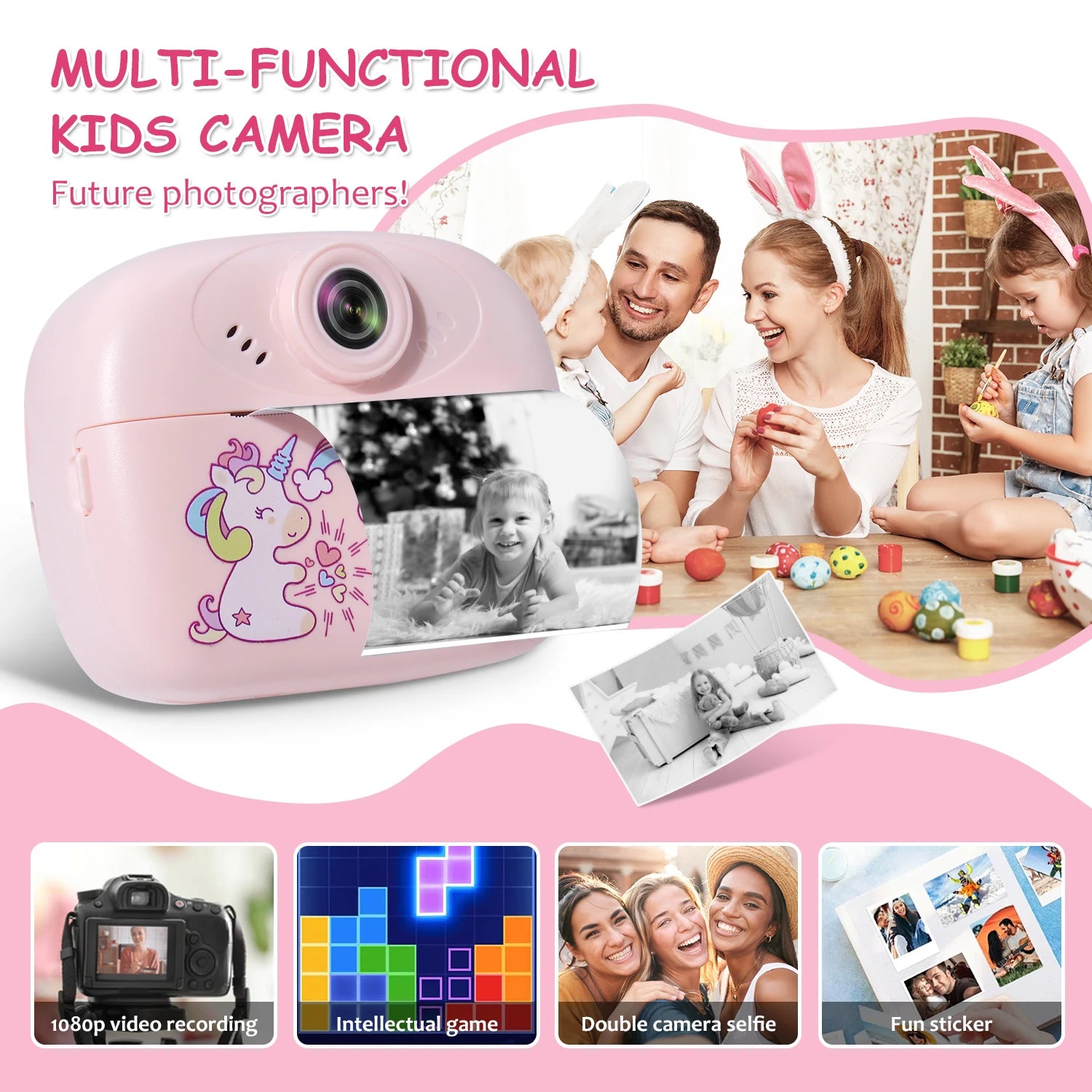 Thermal Paper Printing Camera Photo Camera for Kids Photographic Cameras Photocamera Portable Thermal Printer Tool for Children