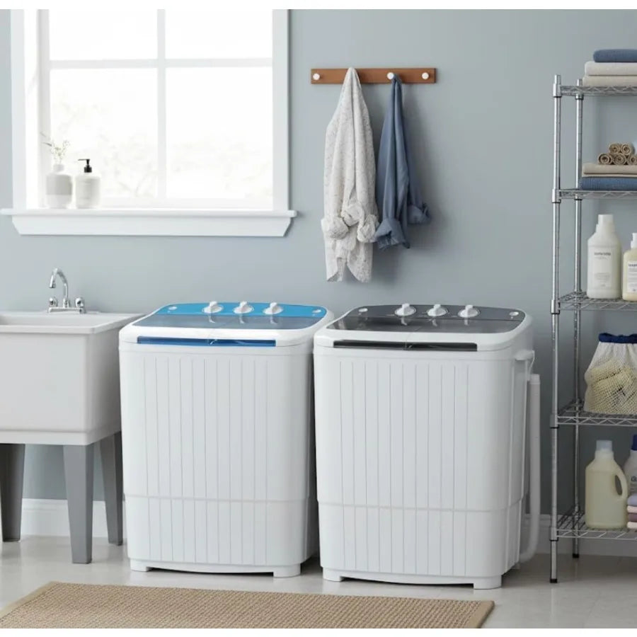 Portable Washing Machine with 18 lbs Capacity for Home and Apartment Use Compact Washer and Dryer Combo with Twin Tub Design an