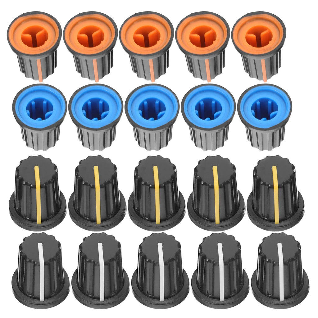 20Pcs Audio Mixer Volume Knob Plastic Potentiometer Knob for Speaker Amplifier Dj Controller Guitar Tone Control Encoder