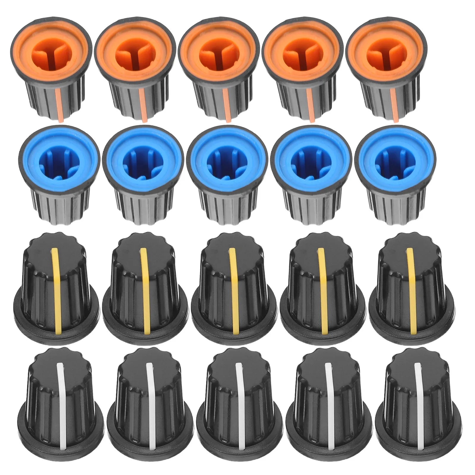 20Pcs Audio Mixer Volume Knob Plastic Potentiometer Knob for Speaker Amplifier Dj Controller Guitar Tone Control Encoder