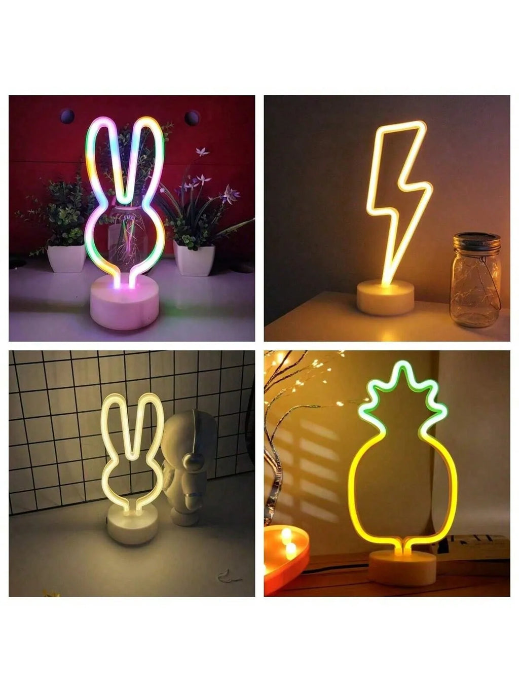 Desktop decorative LED neon lights, Halloween gifts, party table lamps, room atmosphere creation, powered by USB or batteries