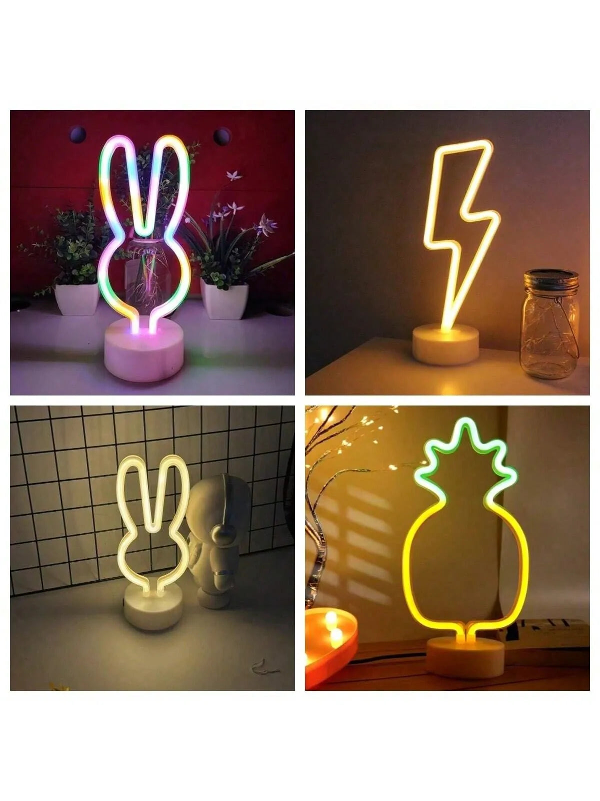Desktop decorative LED neon lights, Halloween gifts, party table lamps, room atmosphere creation, powered by USB or batteries