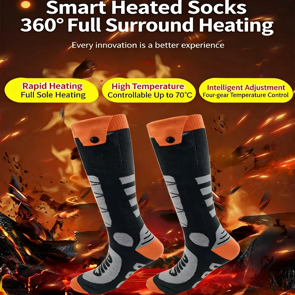 NEW Heating Socks Thermal Heated Foot Warmer Ski Sports APP Control Winter Electric heated Ski Socks With 5000mah Battery