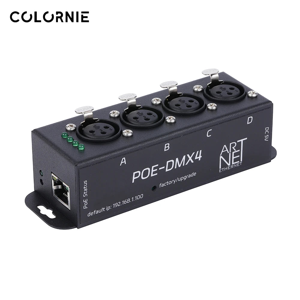sACN /ARTNET DMX 4Port Network Box Gateway Controller Designed Ethernet To DMX512 Node Artgate 4 Universe Madrix/ FreeStyle
