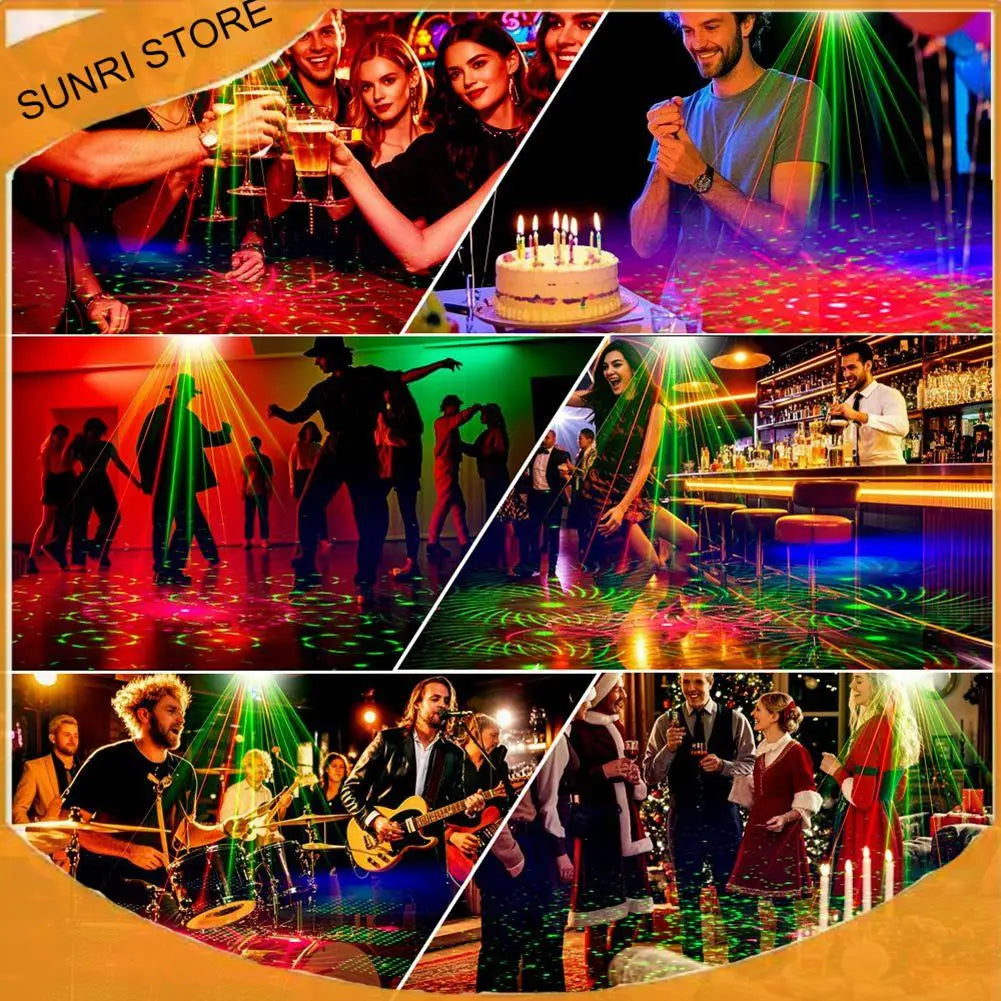 SUNRI-Mini Disco Strobe Lights RGB With Remote Control For Rave Club Dance Bar Gig DJ Lighting