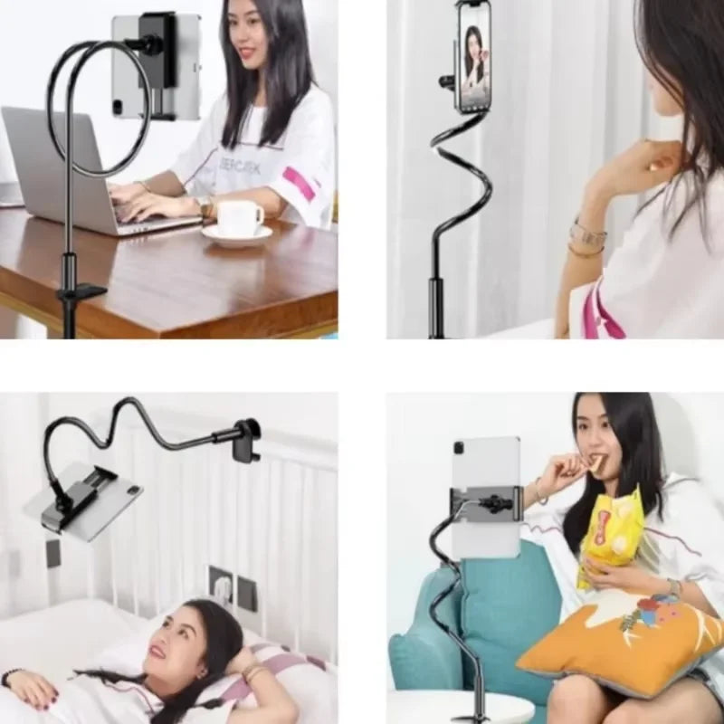 LUSQI Universal Flexible Gooseneck Phone Holder Clip Long Arm Adjustable Lazy Mount For iPhone iPad Tablet Desk Bed