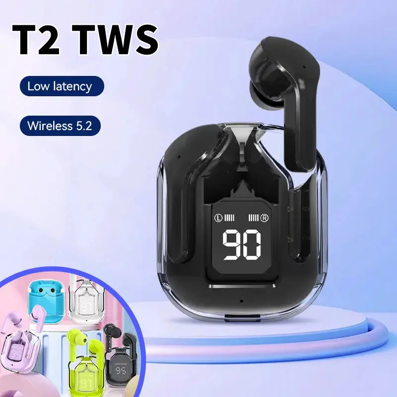 T2 Wireless Bluetooth 5.2 Headphones - Low Latency Game Earbuds Perfect for Smart Phones, Music & Sports