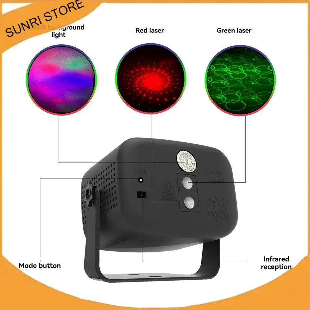 SUNRI-Mini Disco Strobe Lights RGB With Remote Control For Rave Club Dance Bar Gig DJ Lighting