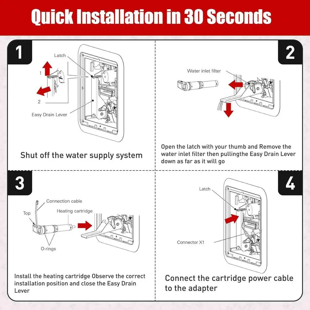 Electric Antifreeze Kit Compatible with Truma AquaGo, Replacement for Truma AquaGo RV Water Heater Electric Antifreeze Kit-Frost