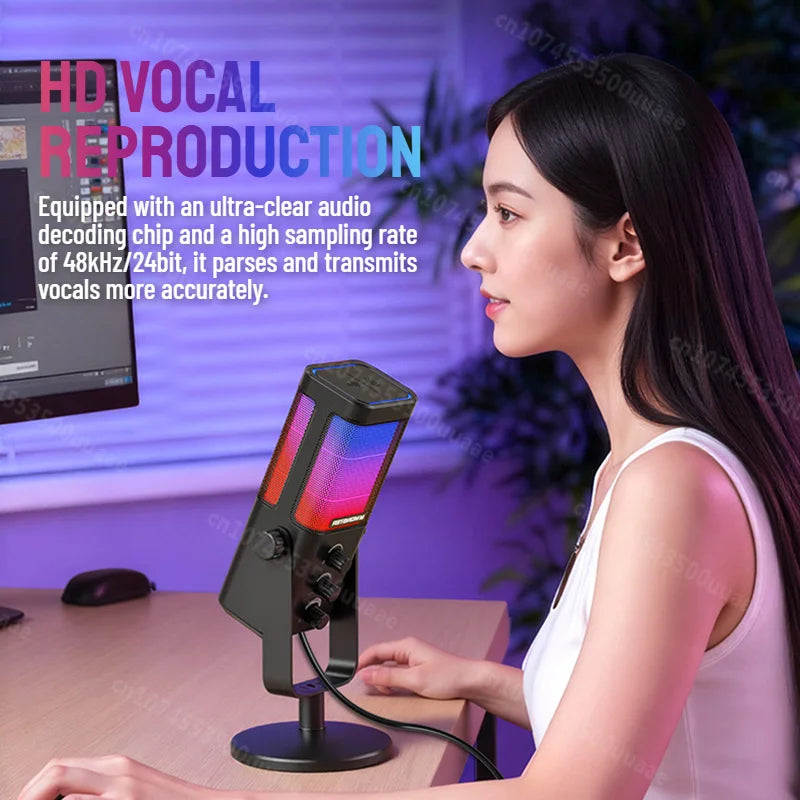 Monster Soundbase N31 USB Gaming Microphone, HyperCardioid Condenser Mic with Mute Button for Gaming Live Streaming Dubbing