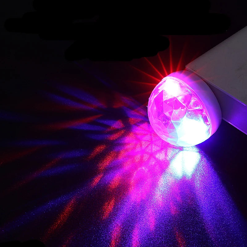 1 Pcs USB Music Stage Light Show Club Disco DJ Light Laser Projector Sound Control Crystal Magic Ball Effect Lights
