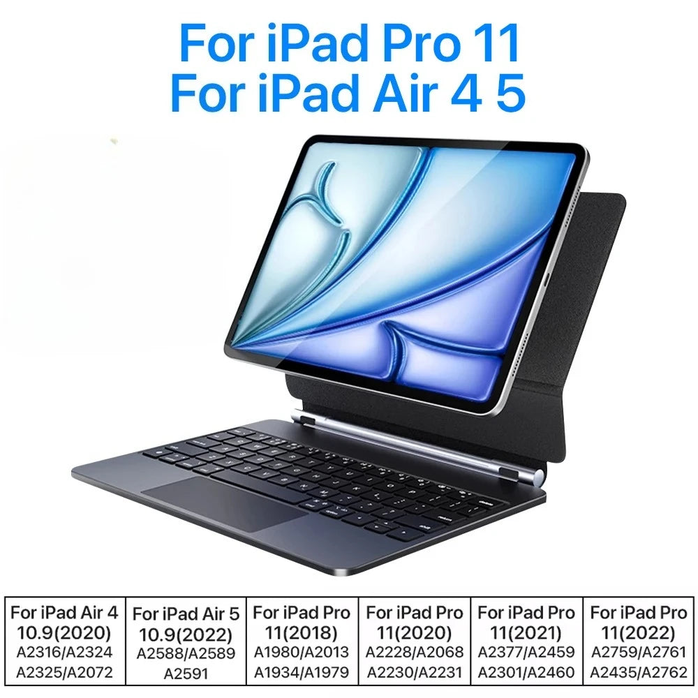 Magic Wireless Bluetooth Keyboard for iPad A16 11th 2025 Magnetic Smart Case for Apple iPad 10th Gen Pro 11 12.9 13 M2 M3 Air