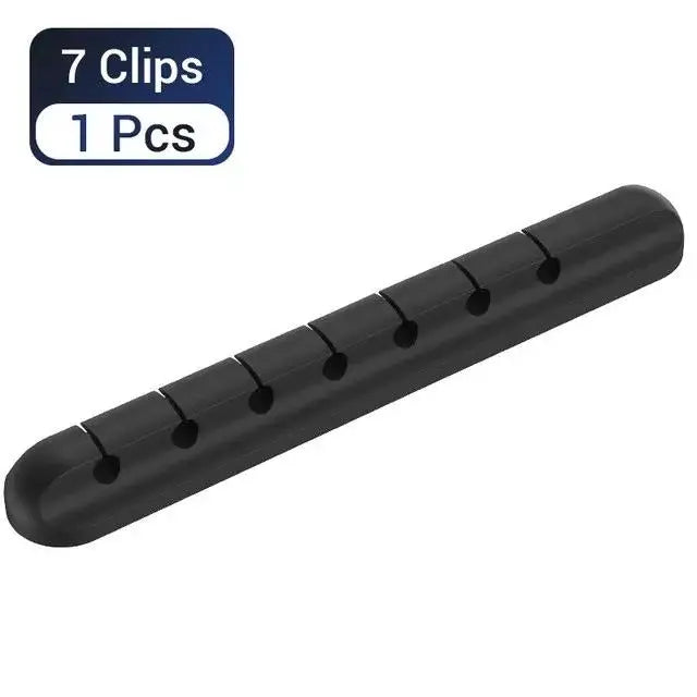 Silicone USB Cable Organizer Desk Tidy with Clips Charging Cable Winder Mouse Earphone Accessory Holder Neatness Organization