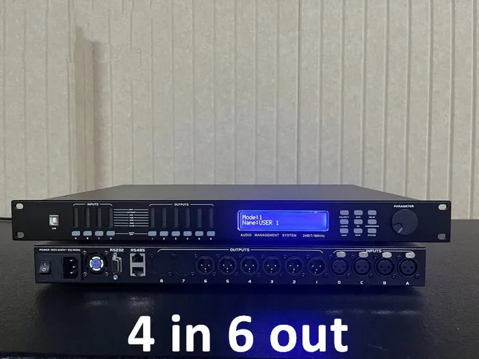 4 in 8 out  performance stage speaker management professional sound system church Karaoke equipment Digital Audio Processor