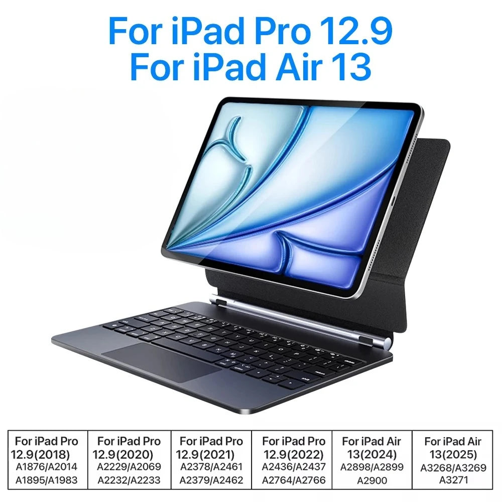 Magic Wireless Bluetooth Keyboard for iPad A16 11th 2025 Magnetic Smart Case for Apple iPad 10th Gen Pro 11 12.9 13 M2 M3 Air
