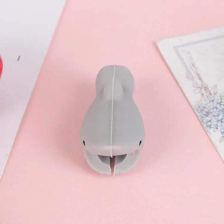 Data cable protective cover cartoon cable winder soft glue biting device charging cable animal glue