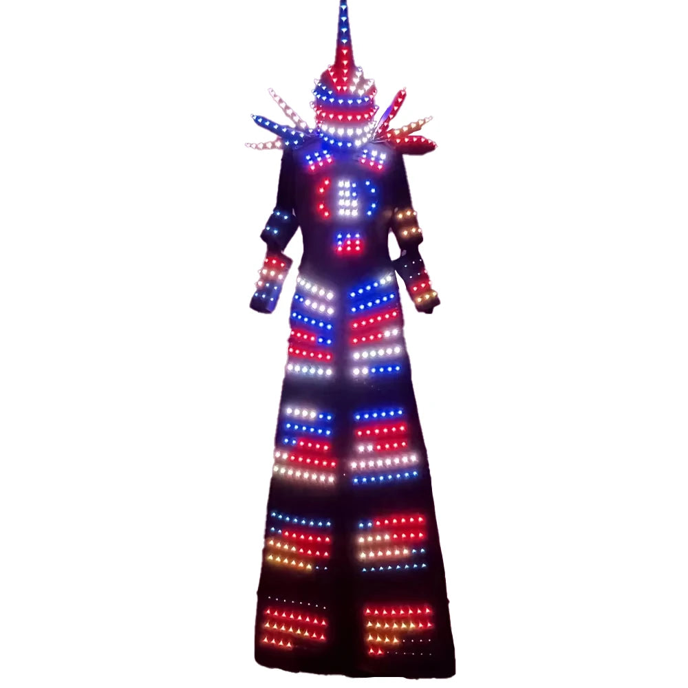 Full Color Digital Color Remote Control LED Stilts Walker Robot Costume Kryoman Helmet Stage Performance Nightclub DJ Show Suit