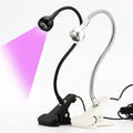 3W 395NM Nail Glue Curing Lamp Portable LEDs Desk Light Flexible Goose Neck Ultraviolet Lamp with Clamp & Switch for Nail Glue