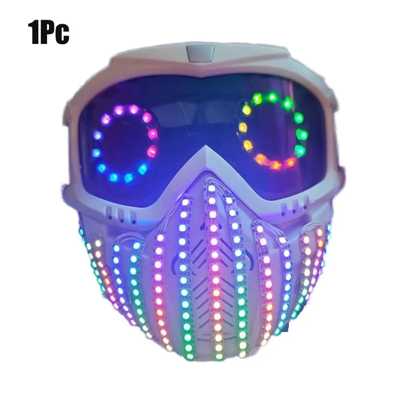 Digital Mask DJ Spectrum LED Luminous Mask remotely controllable for Kids Adults Halloween Rave Party Masquerade Christmas