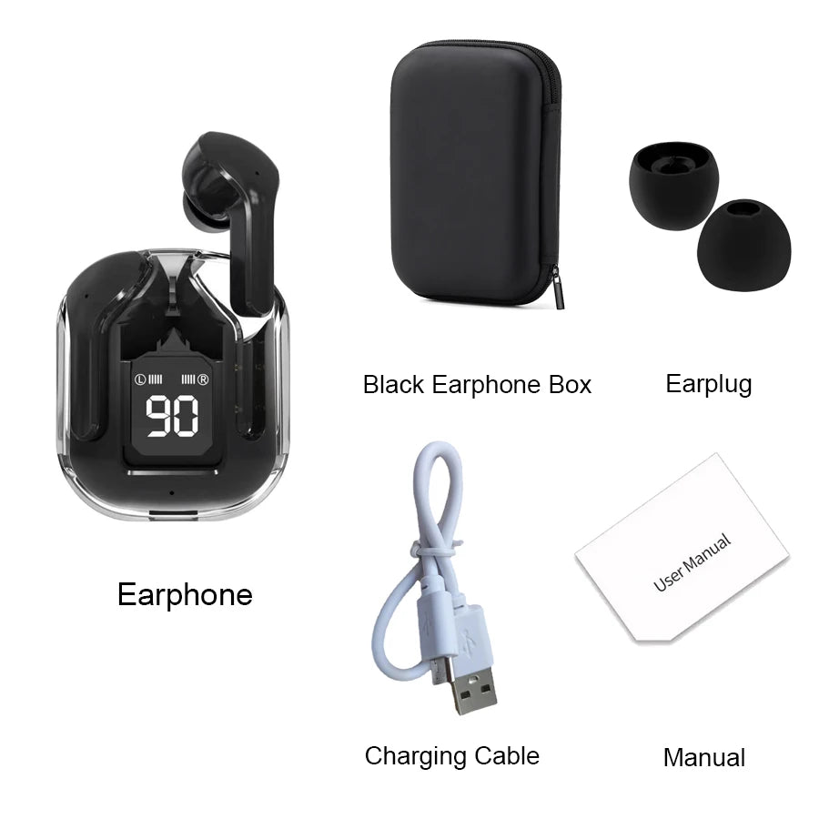 TWS LED 150mAh Power Digital Display Headset Wireless Headphones Power Digital Display Stereo Sound Earphones for Smartphones