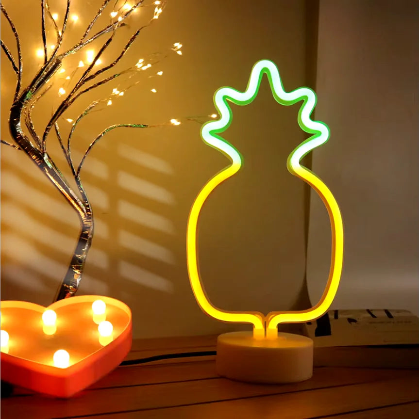 Desktop decorative LED neon lights, Halloween gifts, party table lamps, room atmosphere creation, powered by USB or batteries