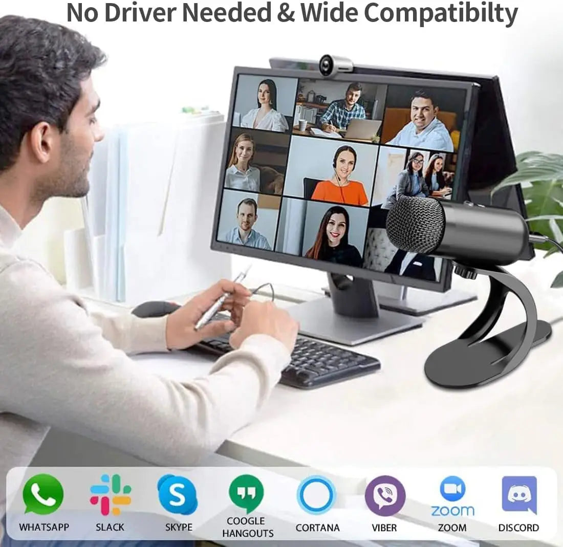 Professional USB Microphone Condenser conference Microphone Desktop Plug and Play Gaming MIC for YouTube Streaming Podcasting