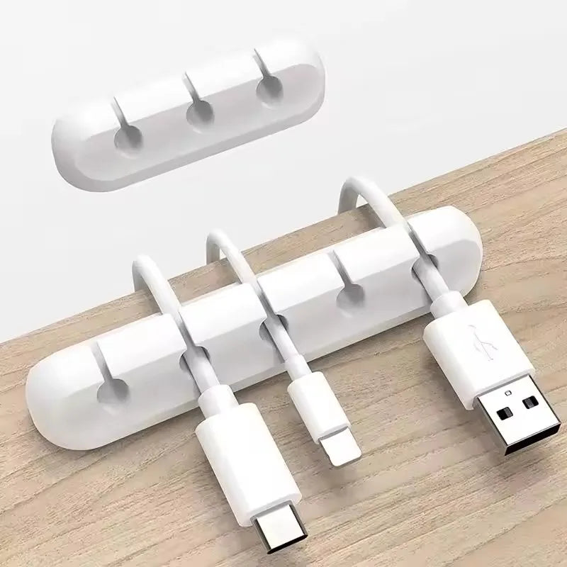 Silicone USB Cable Organizer Desk Tidy with Clips Charging Cable Winder Mouse Earphone Accessory Holder Neatness Organization