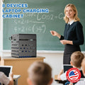 8-Device Chromebook Charging Cabinet for Classroom - Laptop Lock Box for iPad Tablet Fits 14" Screen - Portable Locking Chargin