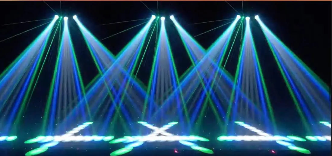 30W RGBW Colorful Pattern Stage Effect Light Sound Control Self-Propelled LED Three Head Airship Projector DJ Disco Party Lights