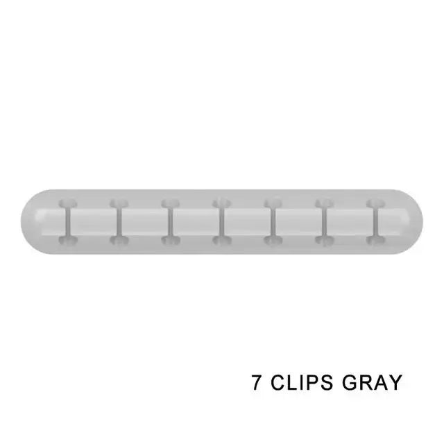 Silicone USB Cable Organizer Desk Tidy with Clips Charging Cable Winder Mouse Earphone Accessory Holder Neatness Organization