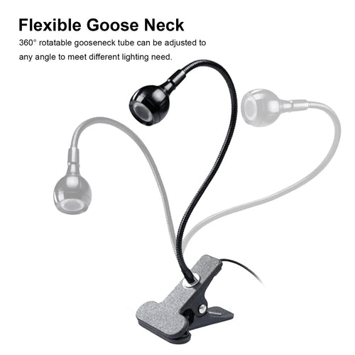 3W 395NM Nail Glue Curing Lamp Portable LEDs Desk Light Flexible Goose Neck Ultraviolet Lamp with Clamp & Switch for Nail Glue