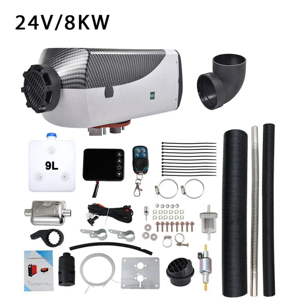 5-8KW Car Heater Diesel Air Heater 24V Uiniversal Remote Control Truck Boat Bus RV Trailer Air Diesel Parking Heater