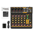 Debra OTG Metal Audio Mixer DJ Console Mini6 With Bluetooth 48V Power Delay Repaeat Effect For Sound Mixing Console PC Recording