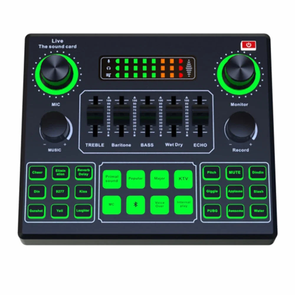 Professional V9 Sound Card Live Sound Card  Audio Recording Portable Mixer For Youtube HIFI Mixer Record Singing Equipment
