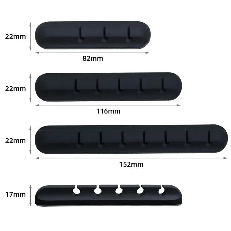 Silicone USB Cable Organizer Desk Tidy with Clips Charging Cable Winder Mouse Earphone Accessory Holder Neatness Organization