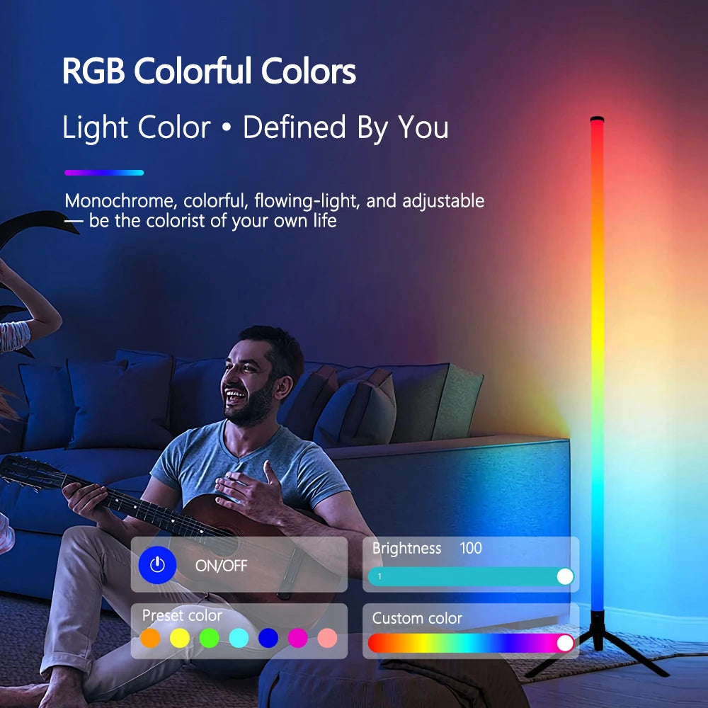 Smart LED Floor Lamp RGB Remote & APP Control Music Sync Corner Lighting  Modern Mood Standing Lamp for Living Room Gaming