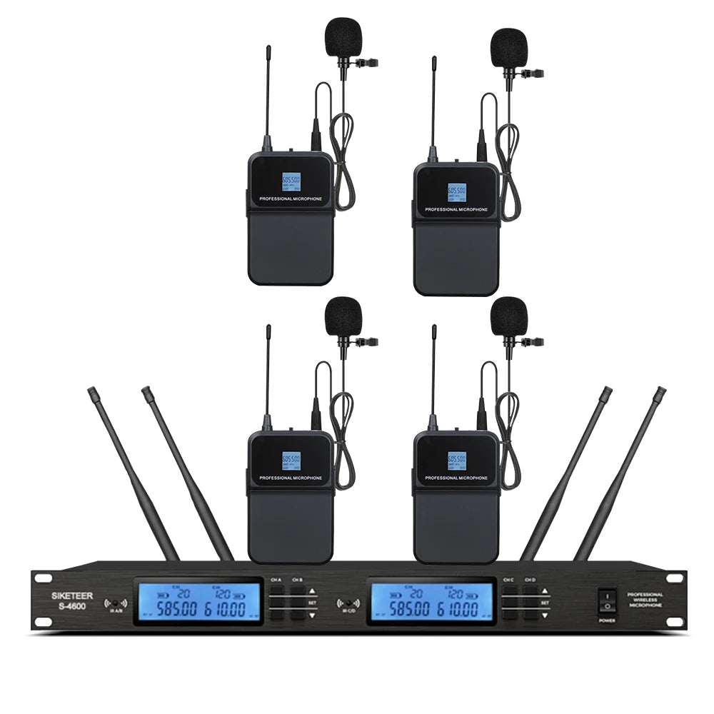 Professional UHF wireless microphone full metal shell handheld lavalier microphone suitable for wedding stage microphone