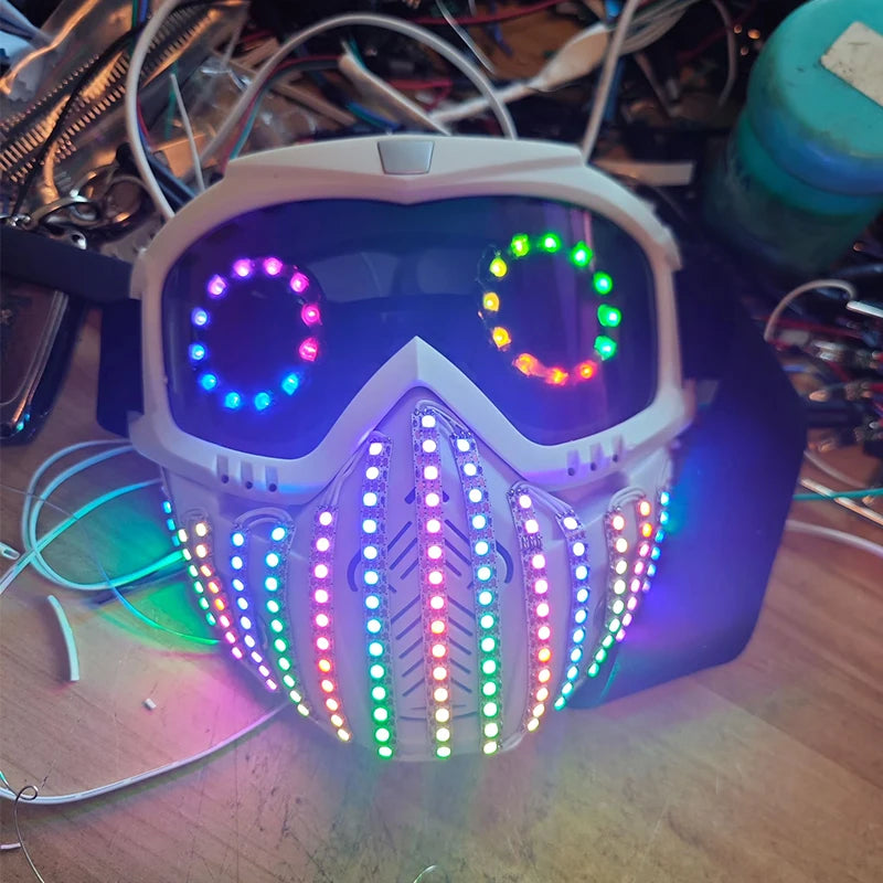 Digital Mask DJ Spectrum LED Luminous Mask remotely controllable for Kids Adults Halloween Rave Party Masquerade Christmas