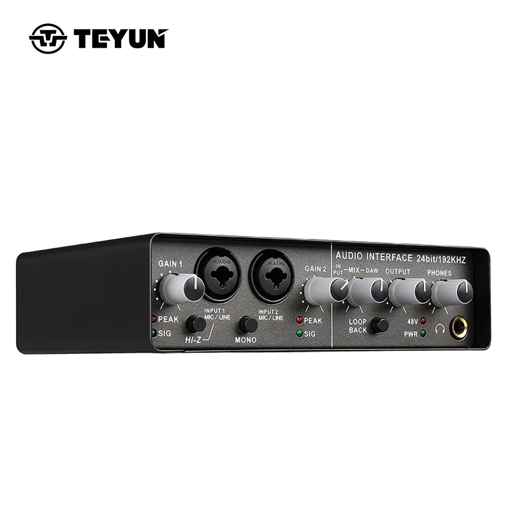 TEYUN Q-24 Q-22 Q-12 Professional Sound Card Audio Mixer Channel Monitoring Electric Guitar Live Recording For Studio Singing